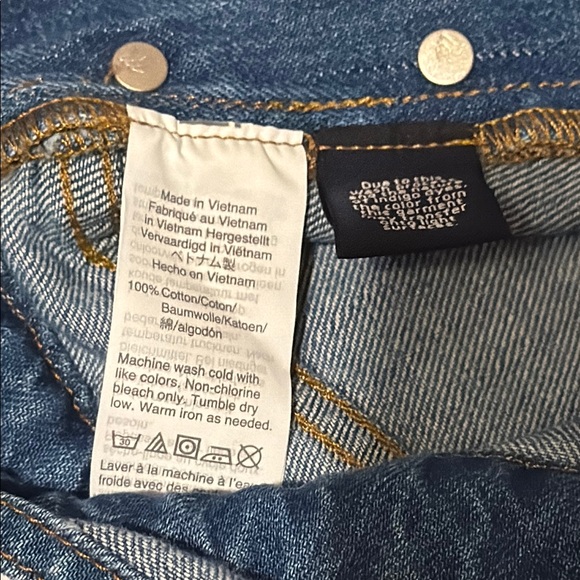 Madewell Fair TradeBlue Denim Short Overalls/Shortalls Size M NWT - Picture 6 of 6